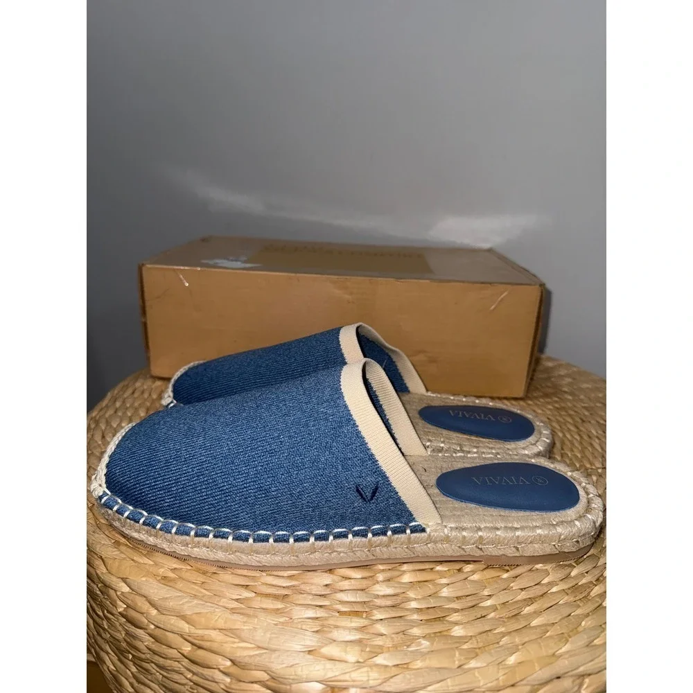 Vionic Blue Slip-On Espadrille Mules